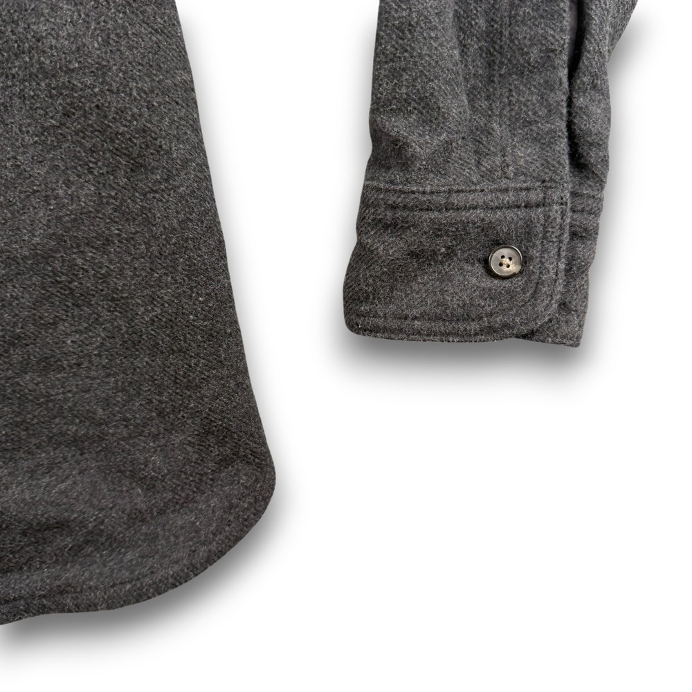 Everlane Flannel Overshirt Mens M Charcoal Gray 100% OCS Heavyweight Long Sleeve - Picture 4 of 11